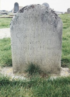 Detail of headstone.