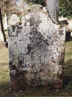 View of headstone.