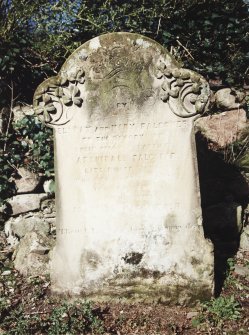 View of headstone.