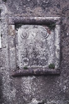 Detail of plaque for Kenneth MacKenzie in MacKenzie enclosure.