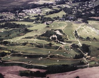 Gleneagles Hotel and golf course.
General oblique aerial view showing the King's Course and the Hotel.