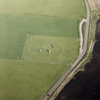 Aerial view of Orkney, Stones of Stenness, henge and standing stones, taken from the NW.