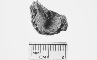 House 5. Small Find 384. Burnt clay, fragment of crucible.