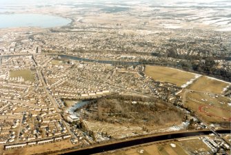 Aerial view of Inverness, looking E.