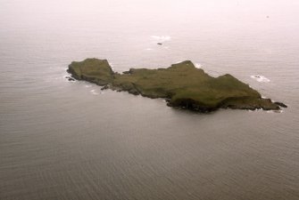 Aerial view of Island of Staffa, looking W.