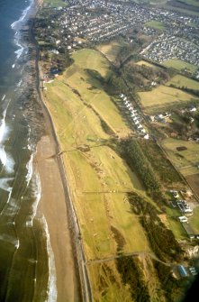 Aerial view of Nairn golf course, looking E.