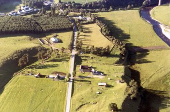 Aerial view of Morilemore, S of Tomatin, near Inverness, looking N.