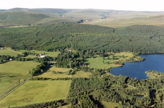 Aerial view of Moy, S of Inverness, looking N.