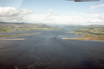 Aerial view of Dornoch Firth Bridge, looking W.
