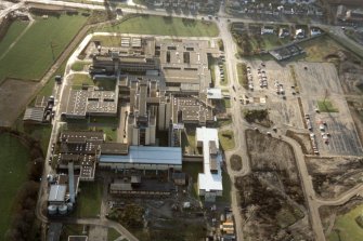 Aerial view of Raigmore Hospital, Inverness, looking SW.