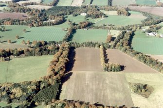 Oblique aerial view towards Fasque House, Fettercairn, near Laurencekirk, Aberdeen-shire, looking NW.