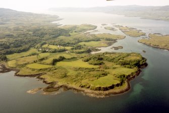 Aerial view of Ulva House and Estate, Isle of Mull, looking NW.