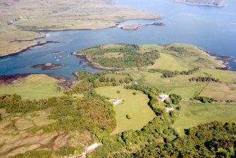 Aerial view of Ulva House and policies, Isle of Mull, looking SE.
