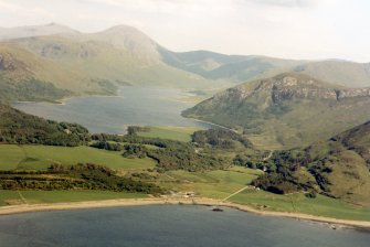 Aerial view of Gruline and Loch Ba, Isle of Mull, looking SE.
