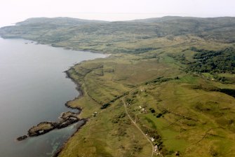 Aerial view of Fanmore, Loch Tuath and the Burg Peninsula, west Isle of Mull, looking NW.