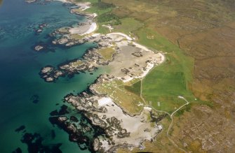 Aerial view of Traigh Golf Course, Arisaig, Wester Ross, looking E.