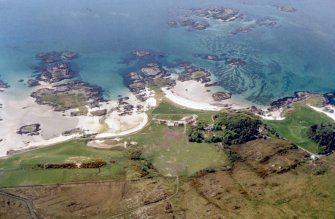 Aerial view of Traigh Farm, Arisaig, Wester Ross, looking W.