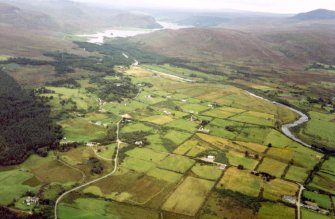 Aerial view of Doll and Fanich, near Brora, East Sutherland, looking NW.
