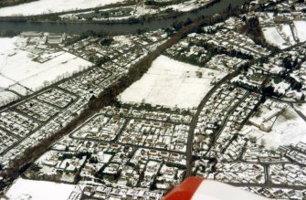 Aerial view of Stratherrick Road, Inverness, looking N.