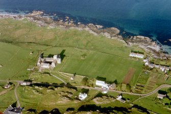 Aerial view of Island of Iona, Isle of Mull, looking E.