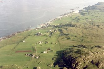 Aerial view of Island of Iona, Isle of Mull, looking S.