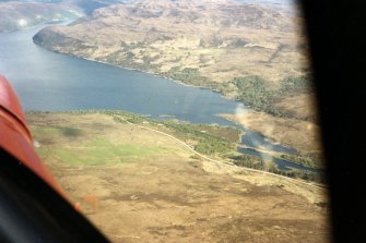 Aerial view of Loch Luichart, Easter Ross, looking E.