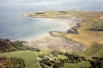 Oblique aerial view of Torosay Castle and Duart Castle, Isle of Mull, looking E.