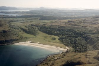 Oblique aerial view of Calgary, Isle of Isle of Mull, looking NE. 