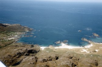 Oblique aerial view of Portuairk and Sanna, Ardnamurchan, looking W. 