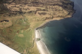 Oblique aerial view of Laig, Isle of Eigg, looking SW.