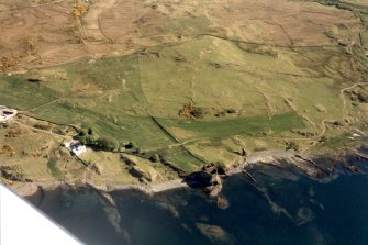 Aerial view of Mingary Castle, Kilchoan, Ardnamurchan, Wester Ross, looking N.