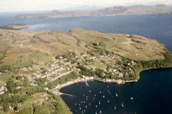 Aerial view of Tobermoray, Isle of Mull, looking NW.