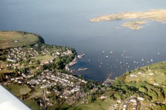 Aerial view of Tobermoray, Isle of Mull, looking SE.