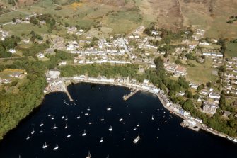 Aerial view of Tobermoray, Isle of Mull, looking N.