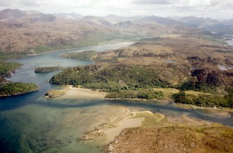 Aerial view of Castle Tioram, Moidart, Wester Ross, looking NW.