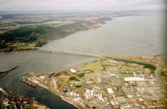 Aerial view of Inverness and the Kessock Bridge, looking NE.