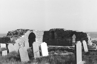 Westray, Lady Kirk, Pierowall
General views of church and details of gravestones.