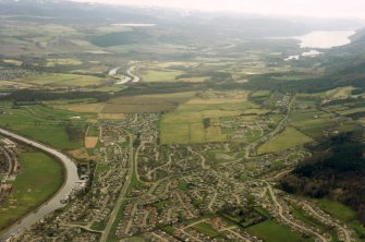 An oblique aerial view of the Caledonian Canal and Loch Ness, Inverness, looking SSW.
