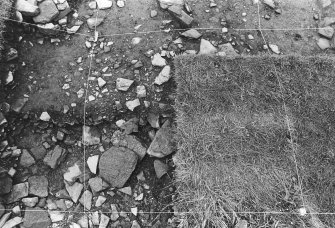 Excavation photograph : trench A, AH Baulk - photogram - E72-74, N56-58.

(see MS/682/120 for detailed description)