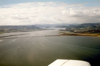 Aerial view of Dornoch Bridge, Dornoch Firth, East Sutherland, looking W.
