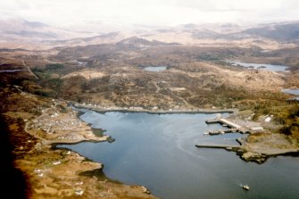 Aerial view of Lochinver, Assynt, looking E.