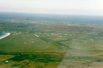 General oblique aerial view of Airport on the island of Tiree, looking W.