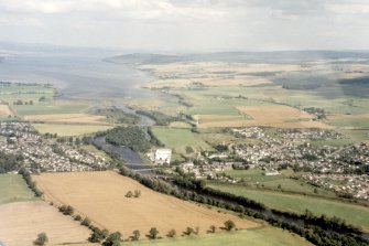 Aerial view of Maryburgh and Conon Bridge, near Dingwall, looking E.