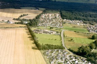 Aerial view of Culloden Academy, Inverness, looking E.