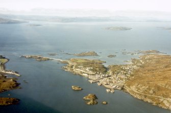 An oblique aerial view of Kyle of Lochalsh, Wester Ross, looking NW.