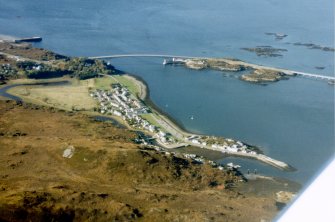 An oblique aerial view of the Skye Bridge, Wester Ross, looking NW.
