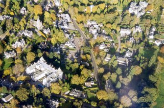 An oblique aerial view of Strathpeffer, Easter Ross, Looking NE.
