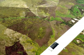 Aerial view of Allt A'Chriosduidhe Hut Circle, Berriedale, Caithness, looking NW.