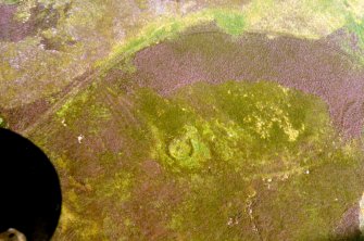 Aerial view of Allt A'Chriosduidhe Hut Circle, Berriedale, Caithness, looking ENE.