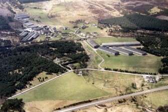 Aerial view of Tomatin Distillery, Tomatin, Inverness, looking W.